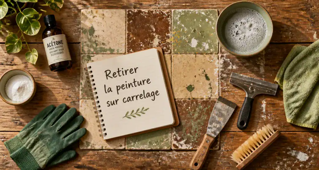 nettoyer peinture sur carrelage outils et produits