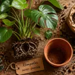 quand rempoter une plante, rempotage étape par étape