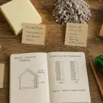 tableau comparatif isolant thermique avec échantillons sur bois