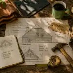 toiture à refaire, plans, outils couvreur, matériaux