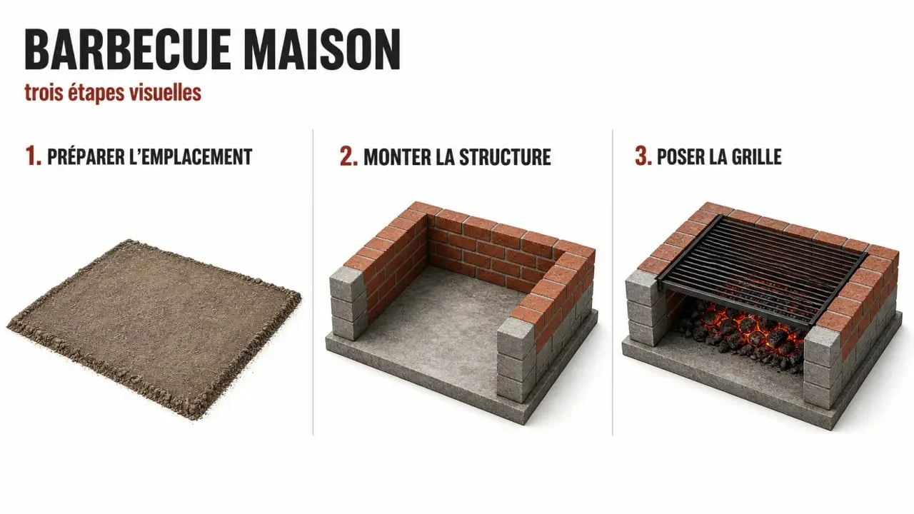 Faire un barbecue maison : illustration des étapes de construction d’un barbecue en briques