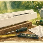 Grille aeration fenetre pvc 45 m³/h, entrée d’air sur traverse haute
