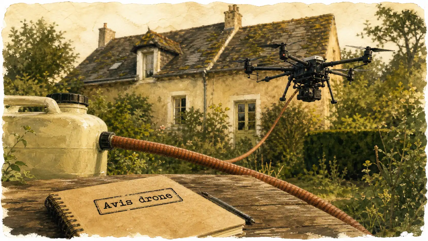 Nettoyage toiture par drone avis : drone et mousses sur tuiles