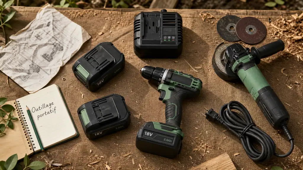 Outillage portatif : perceuse-visseuse 18V et chargeur