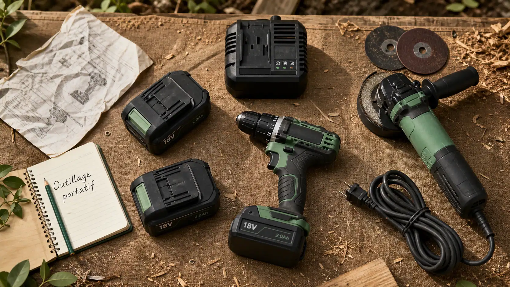 Outillage portatif : perceuse-visseuse 18V et chargeur