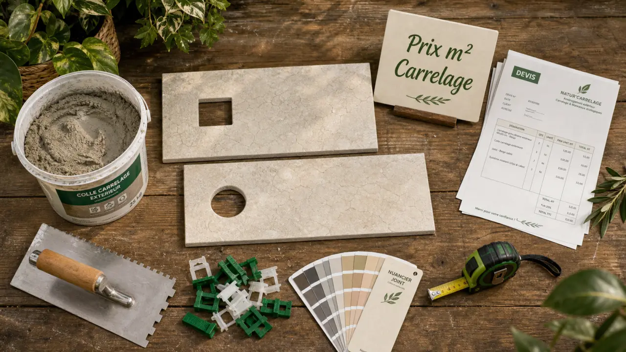 Prix m2 carrelage posé : pose et surcoûts au m²