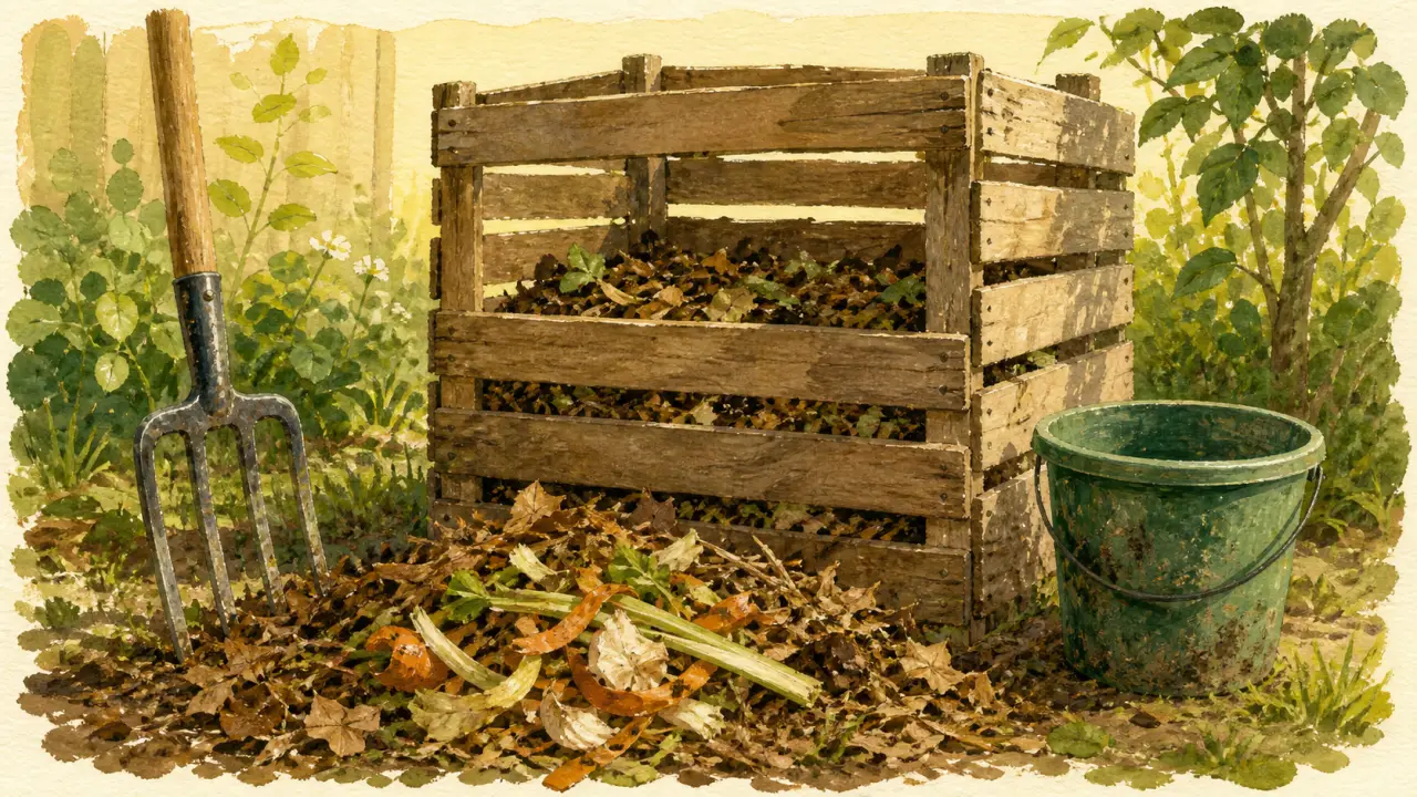 Que mettre dans le compost : épluchures, feuilles mortes et brindilles dans un composteur