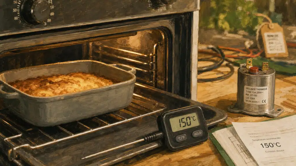 Thermostat 150 degrés : réglage four et klixon de sécurité