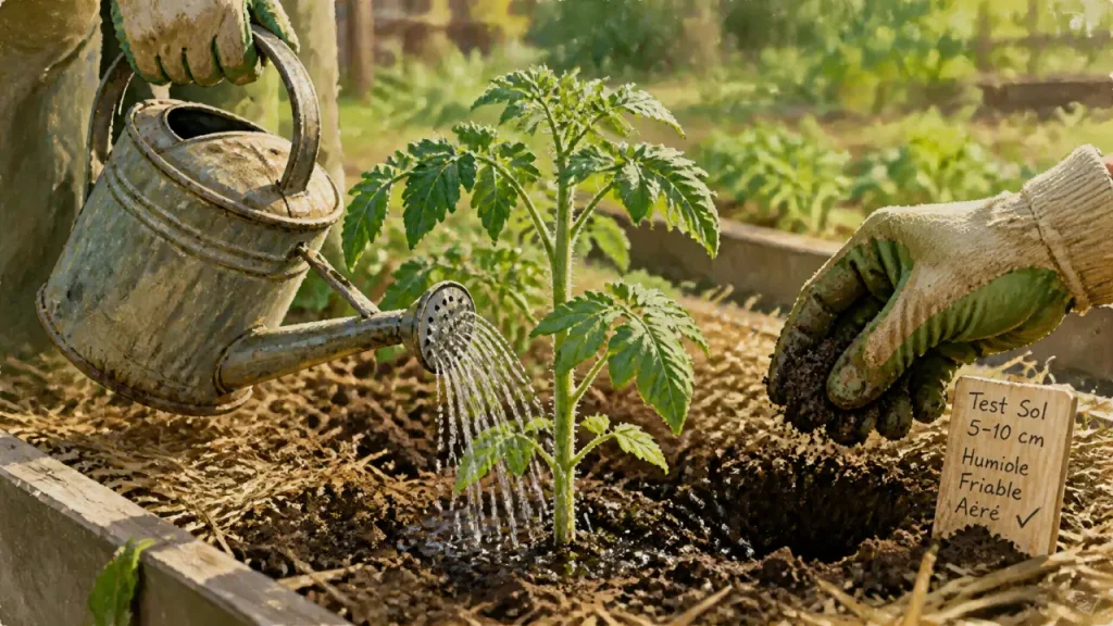 Bien arroser son potager commence à 5-10 cm de profondeur