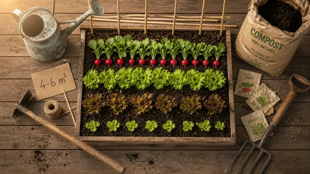 Potager pour débutant : 4 à 6 m², 30 cm de terre meuble et 6h de soleil