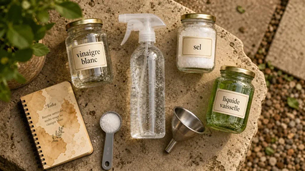 40 g ou 100 g de sel : quel dosage pour un désherbant au vinaigre et au liquide vaisselle ?