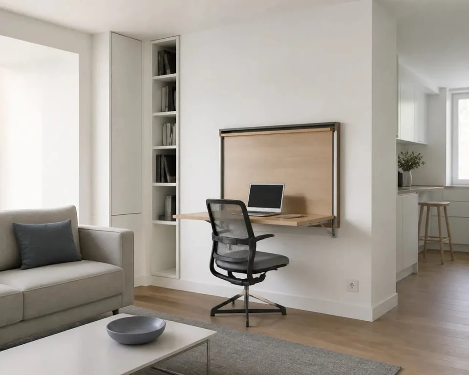 Aménager un bureau dans un petit espace : coin travail discret dans un salon lumineux