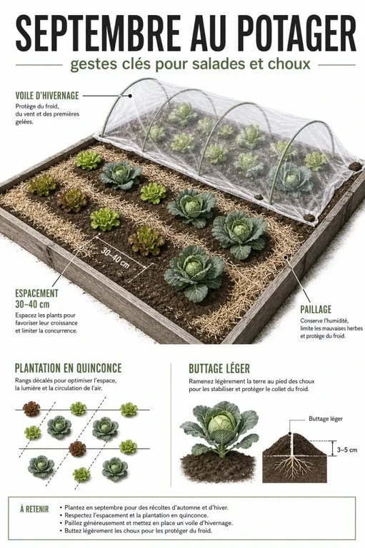 Que planter en septembre au potager : gestes essentiels de plantation et de protection
