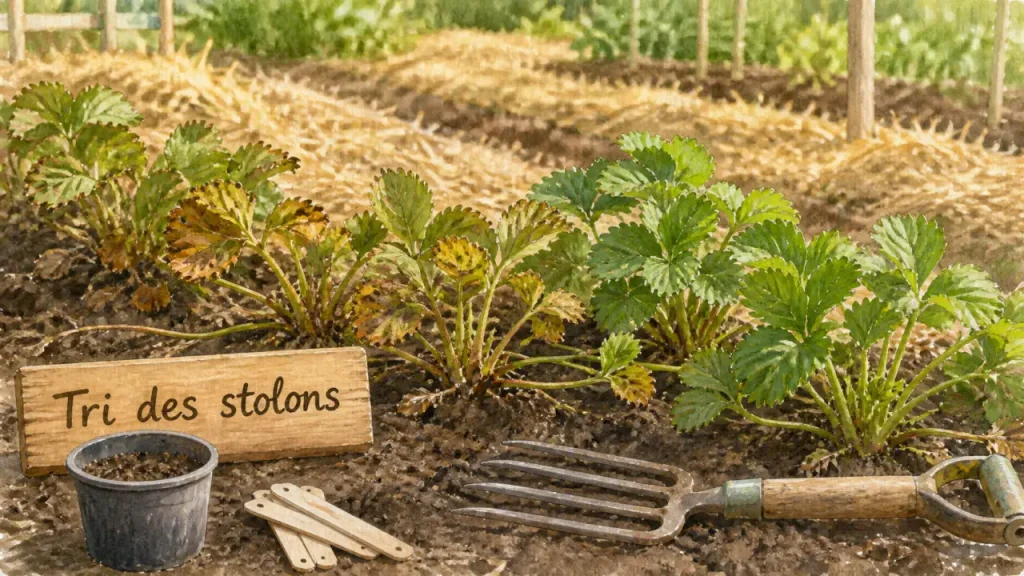 Vieux fraisiers : stolons, compost et erreurs à éviter pour relancer la fraiseraie