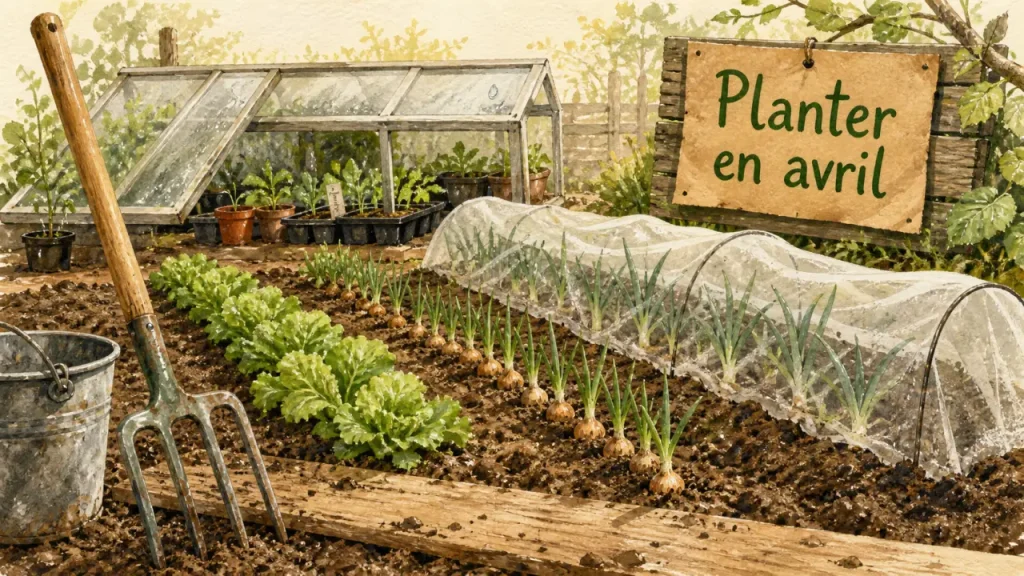 Que planter en avril au potager ? Sous abri, pleine terre et gelées tardives à surveiller