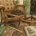 Rénovation fauteuil Voltaire : crin ou mousse, bois et finitions