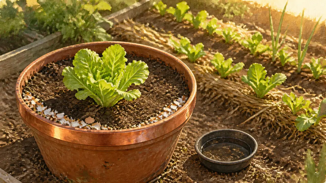 Répulsif naturel limace au cuivre et pluie, potager protégé