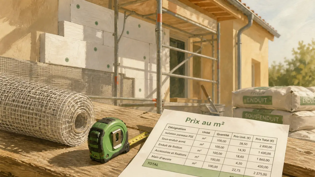 Tarif isolation exterieur, prix isolation façade au m² sur chantier