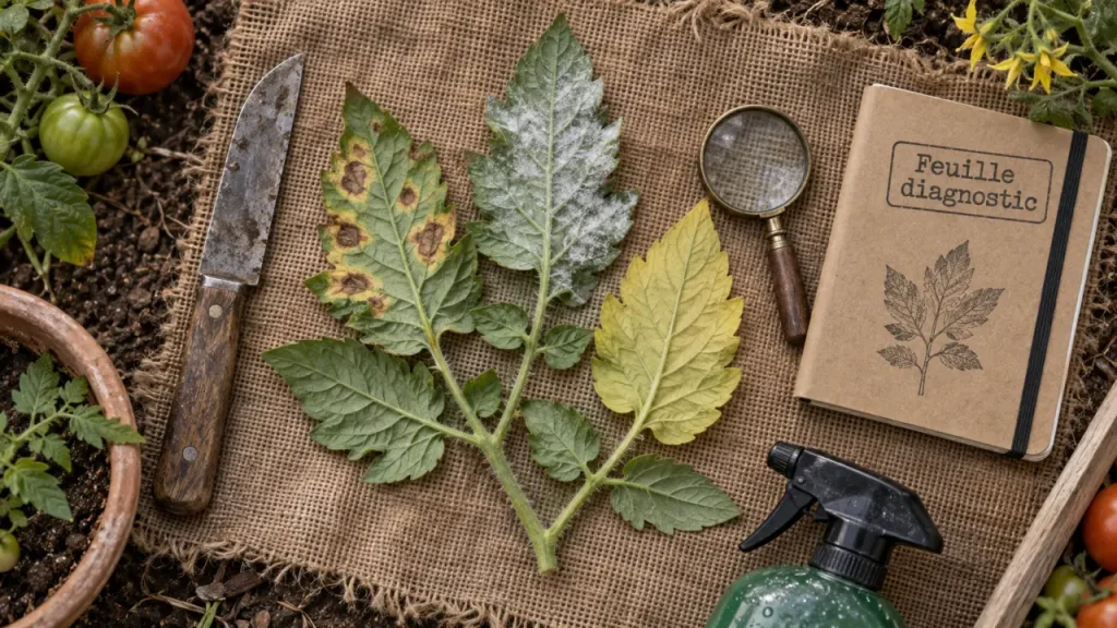 Quelle maladie de la tomate sur les feuilles ? Taches, duvet blanc et faux signaux