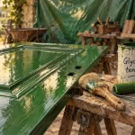 Peinture glycero sur porte bois : finition brillante