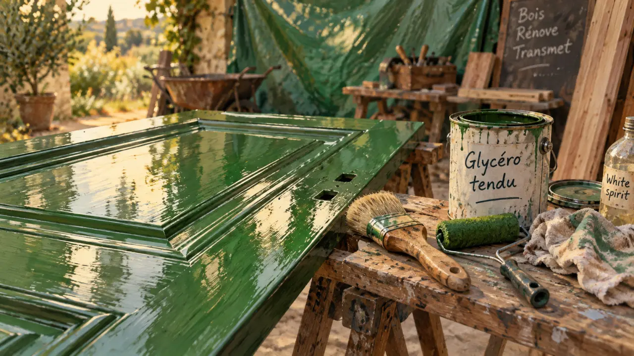 Peinture glycero sur porte bois : finition brillante