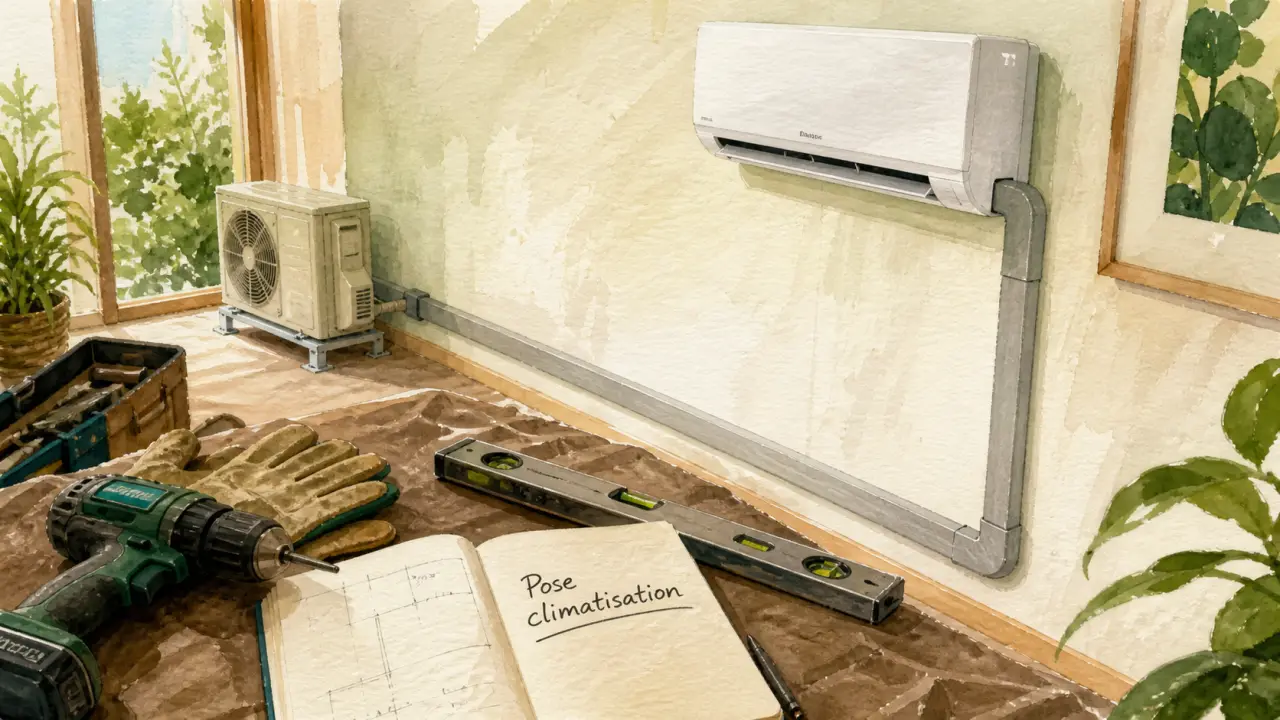 Pose une climatisation : emplacements, condensats et raccordements