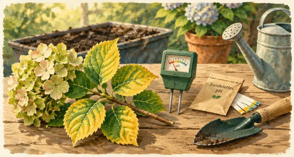 Hortensia aux feuilles jaunes : pourquoi arroser davantage peut aggraver le problème