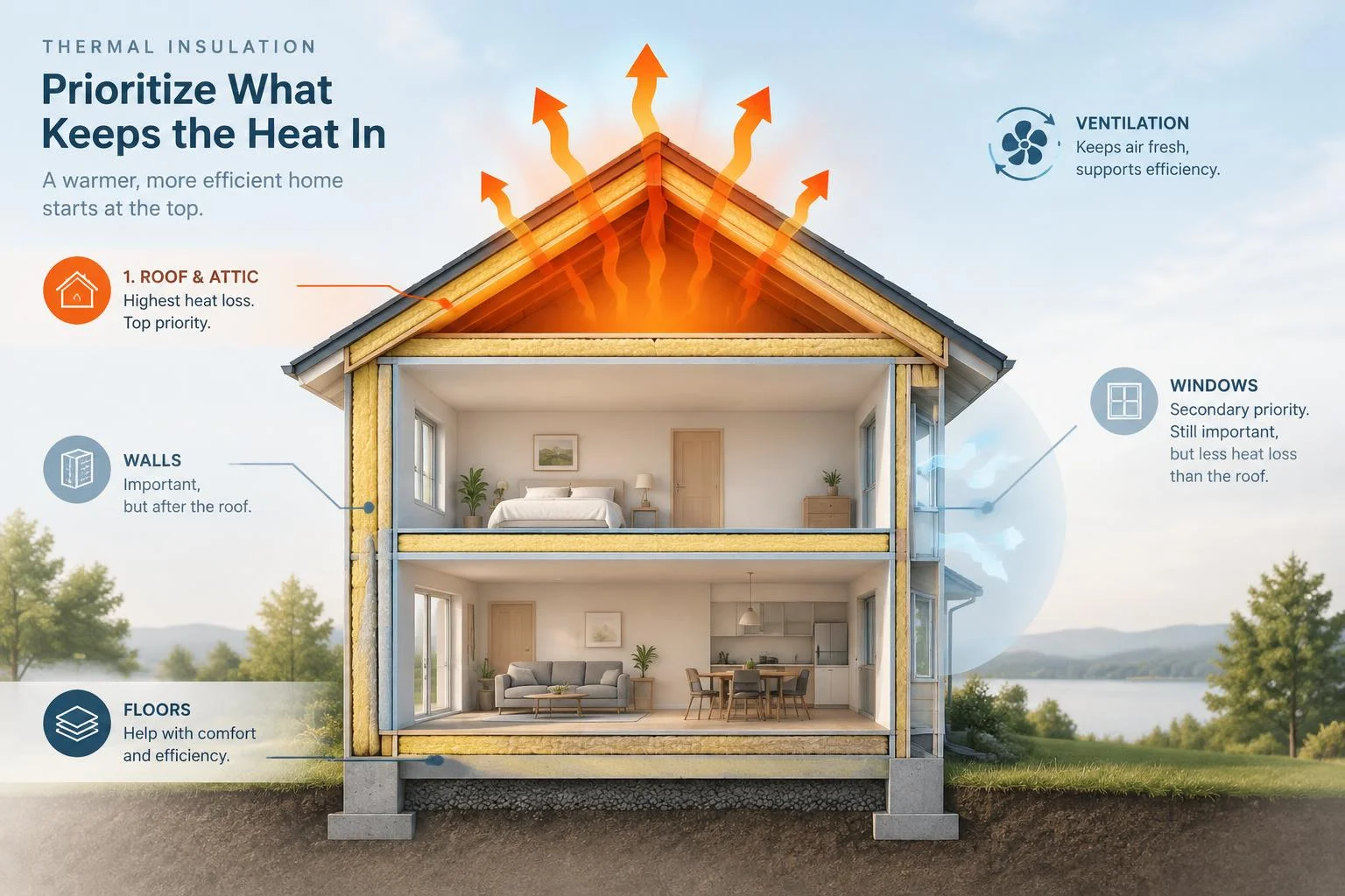 Isolation thermique : pourquoi le toit avant les fenêtres