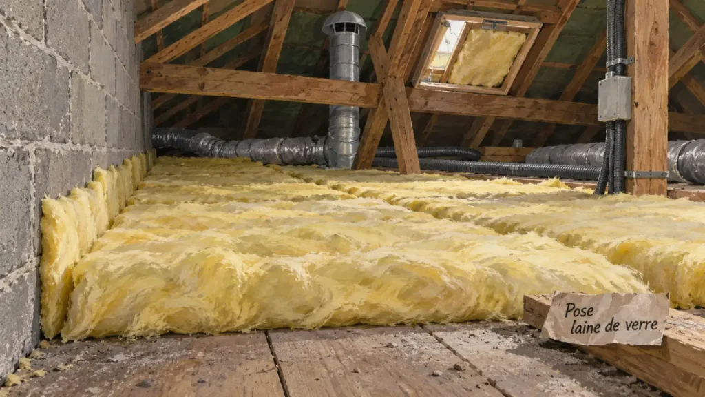 Pose de laine de verre dans les combles : une méthode simple, mais des ponts thermiques à éviter