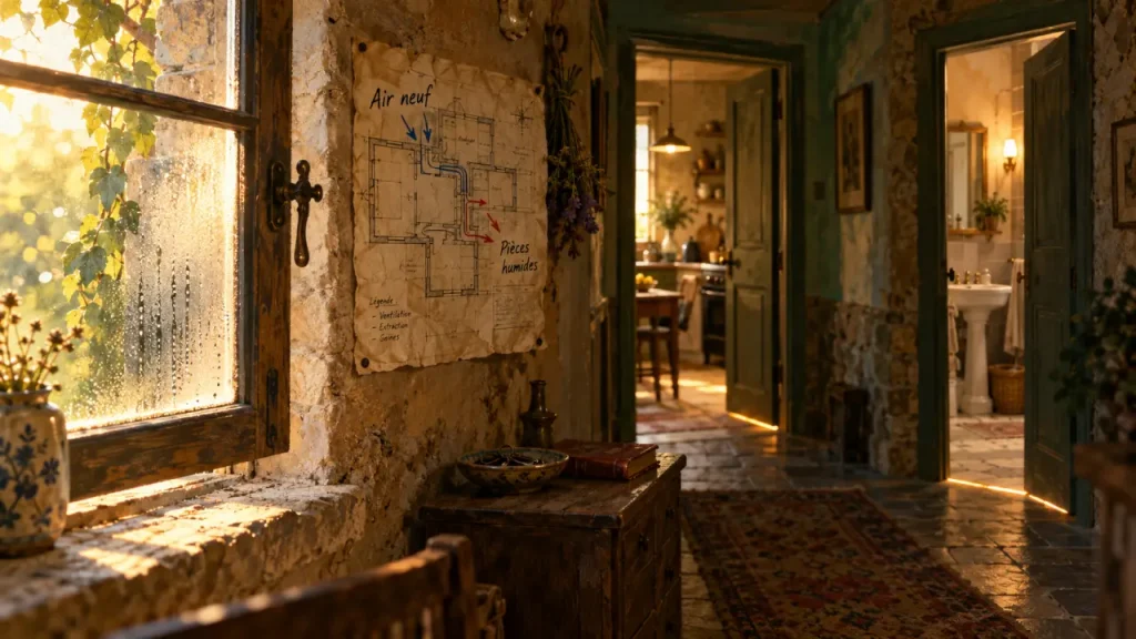 Ventilation naturelle en maison ancienne : des grilles utiles, mais pas toujours suffisantes